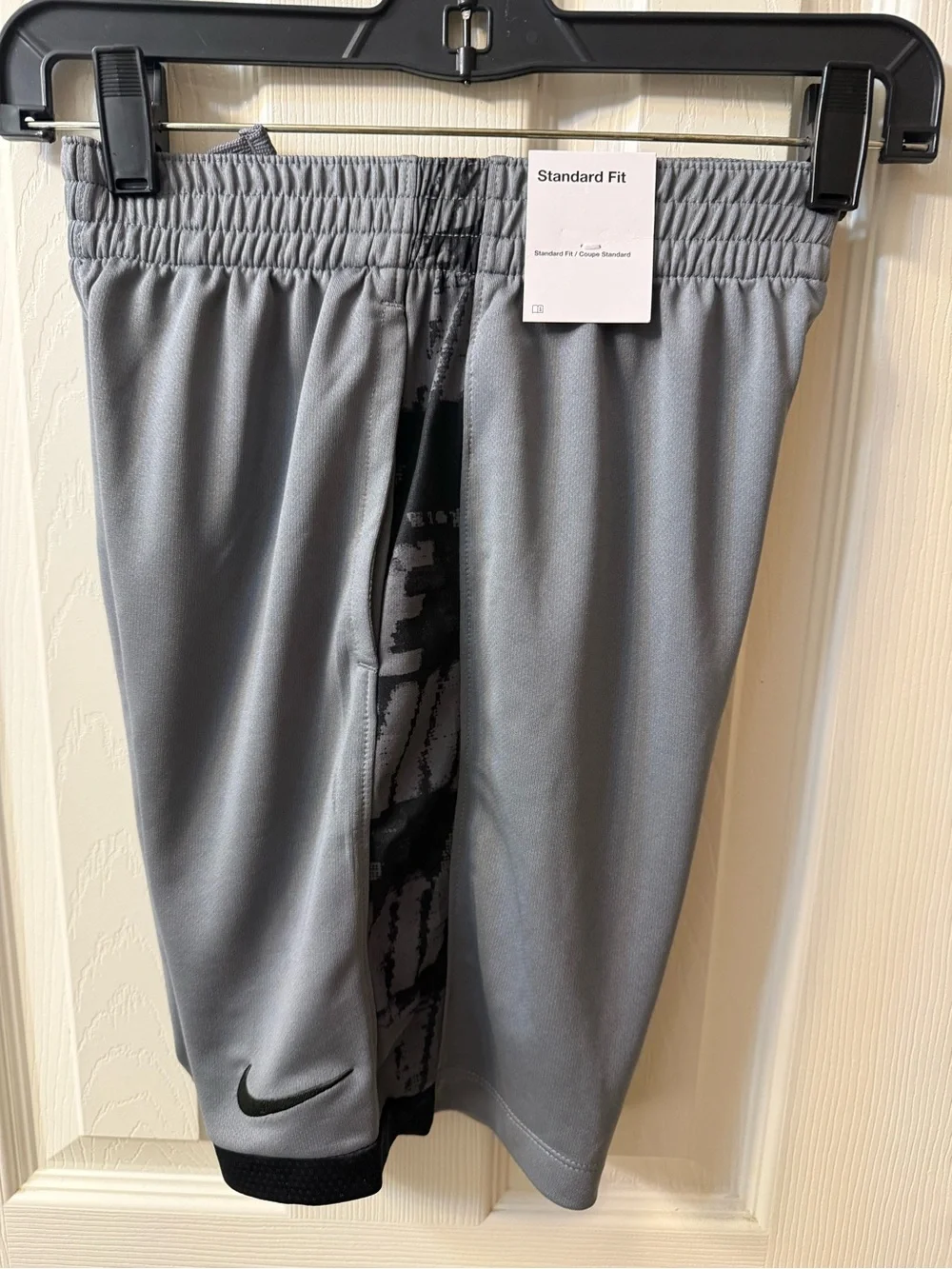 Boys Nike Gray and Black Athletic Shorts